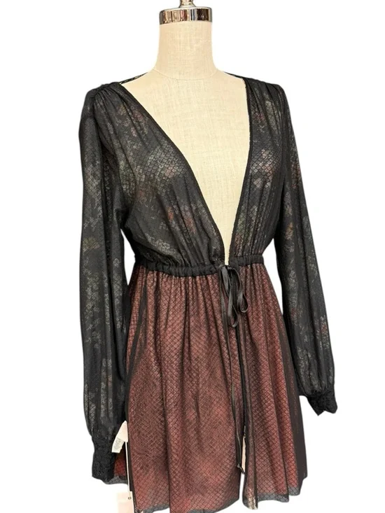 We Are HAH Make It A Double Reversible Floral Lace Robe Dress Medium - Picture 8 of 13